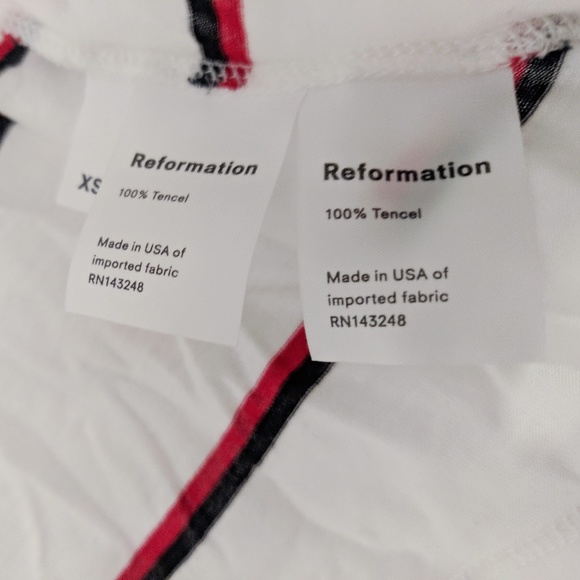 Reformation Striped Long Sleeve Crop Top - Picture 2 of 3